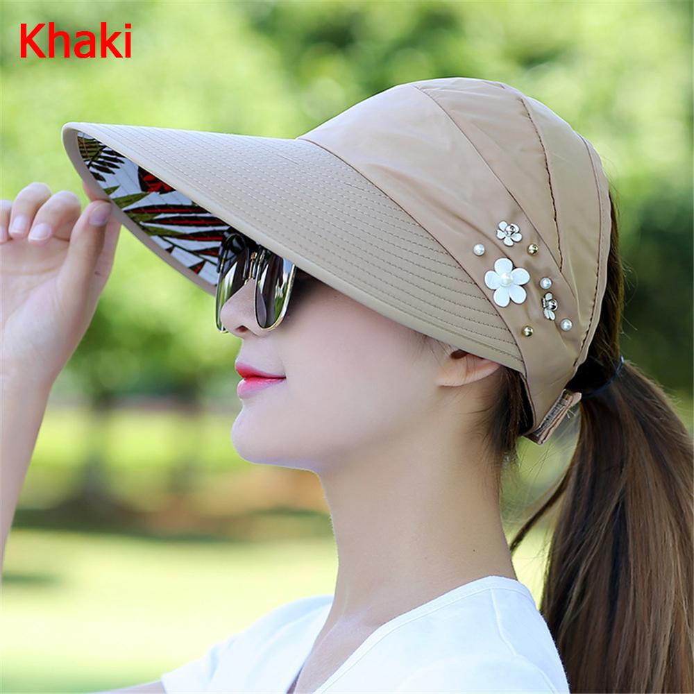 Vacation Summer Anti-UV Wide Brim Beach Cap Visor Caps Sun Hat Casual Hats
