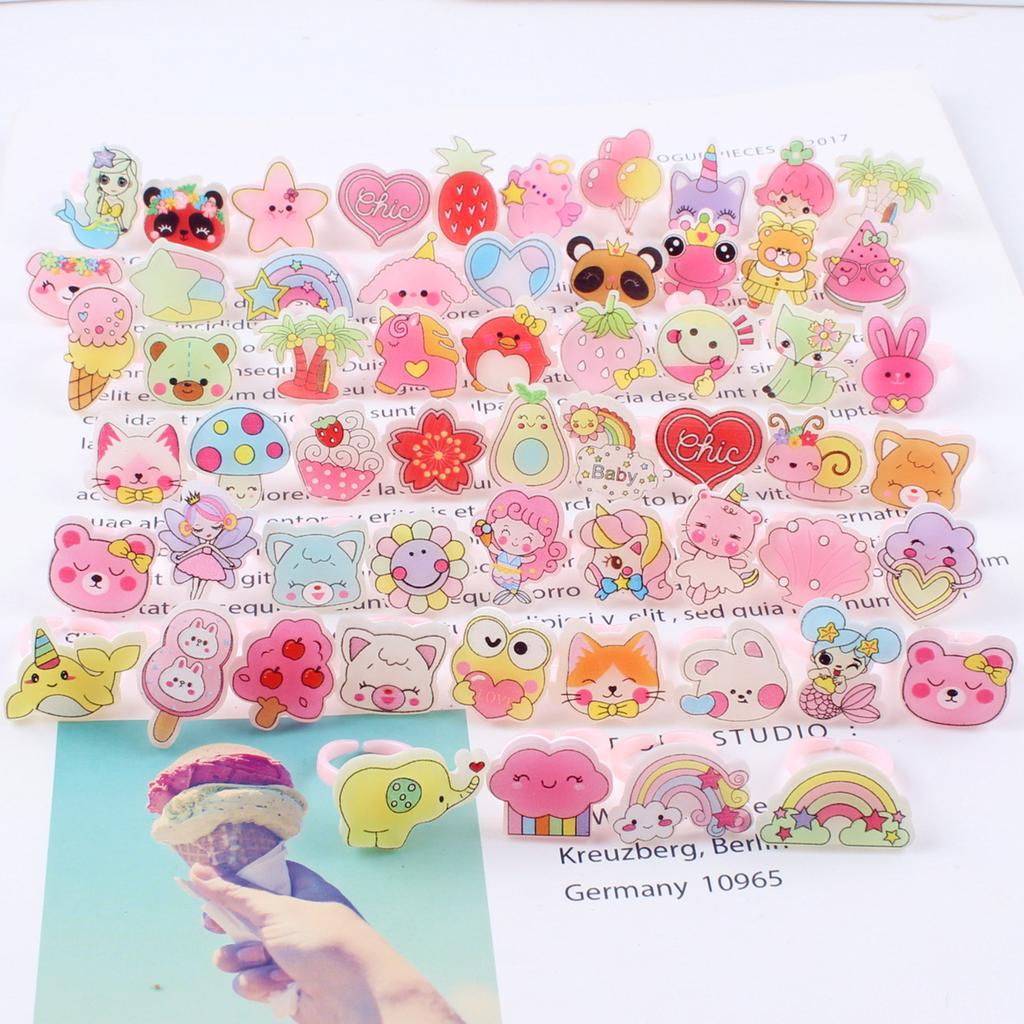 10 шт. мультяшное детское кольцо из смолы, милое цветочное кольцо, матовое кольцо, подарок