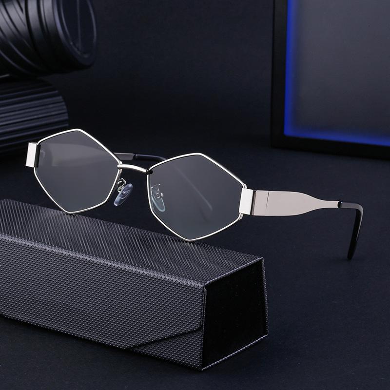 Fashion Irregular Metal Sunglasses Female Tide Personality Wide Temple Sunglasses Female Sunglasses