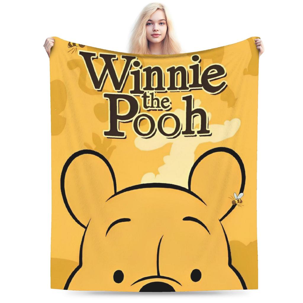 Pooh and Friends Blankets Flannel Summer Air Conditioning Winnie The Pooh Breathable Soft Throw Blankets Sofa Travel Rug Piece