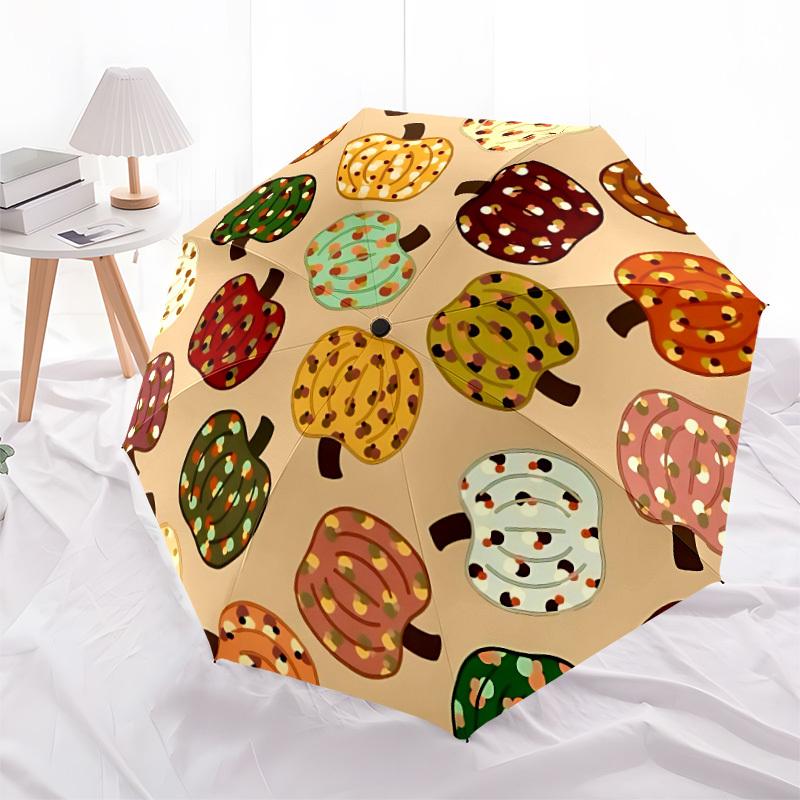 1pc Pumpkin Pattern Automatic Open/Close Umbrella - Compact Travel Umbrella, Gift for Birthday, Christmas, Anniversar yy251208159