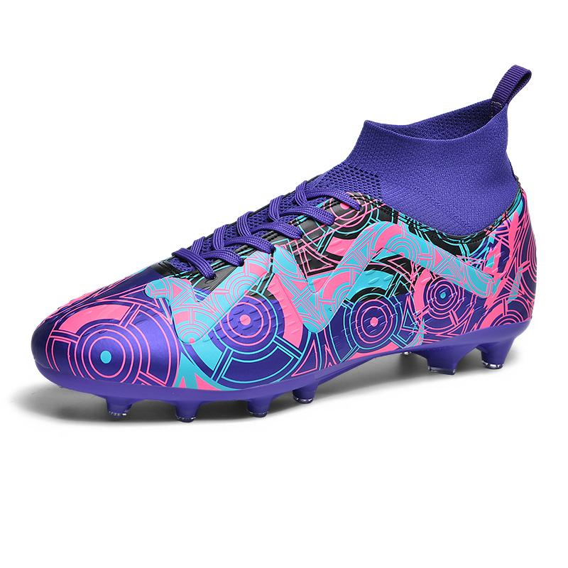 Men's Soccer Shoes FG/TF Non-Slip Soccer Cleats Train Shoe Personalized Print Design Outdoor Sneakers High Top Football Boots 46