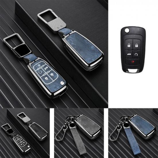 Zinc Alloy Leather Car Key Fob Case Cover For Chevy Cruze Malibu Cruze Equinox