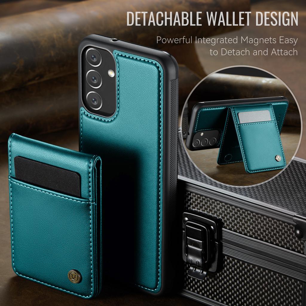 Для Samsung Galaxy A13 5G/Galaxy A13 4G Кожаная задняя крышка Совместим с MagSafe Чехол для телефона JEEHOOD J06 с карманом для карт Блокировка RFID