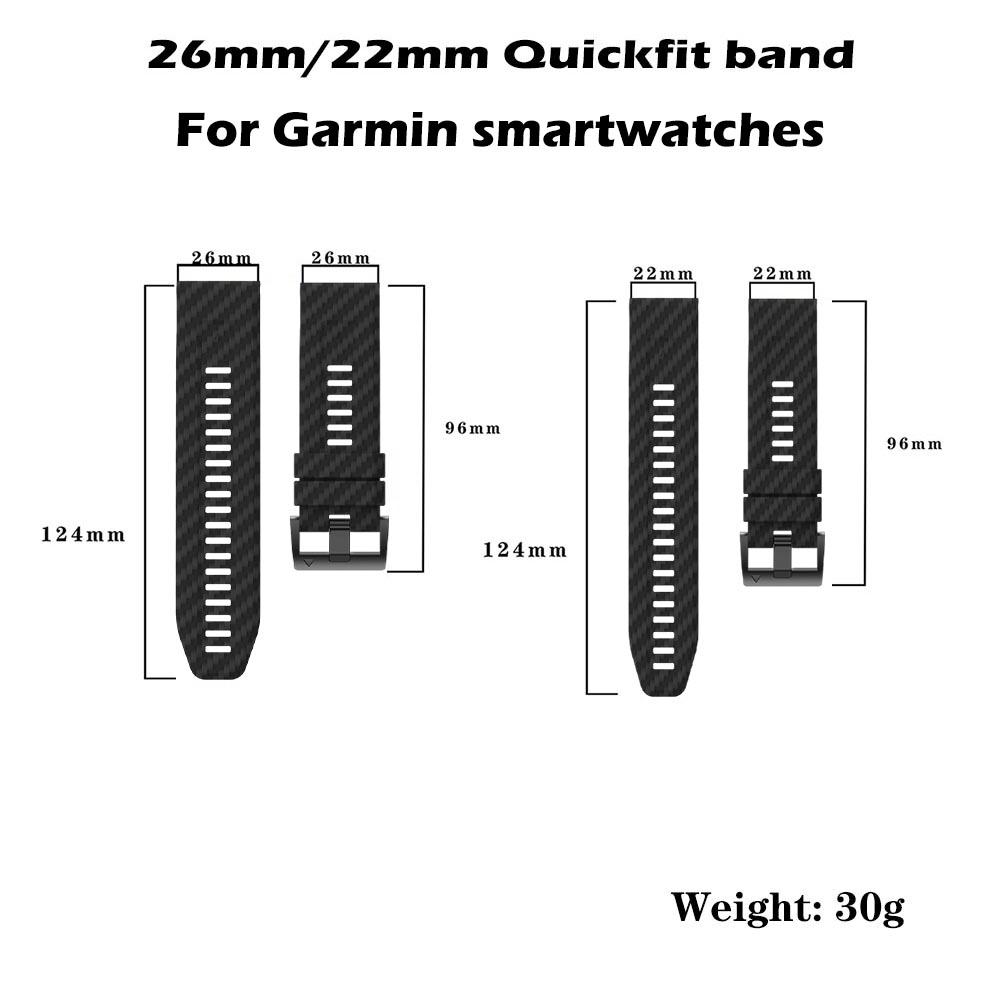 26 22 мм Быстросъемный силиконовый ремешок для часов для Garmin Fenix 5X 5 PLUS 6X 6 7 7 PRO Fenix8 47 51 мм 955 965 Epix Tactix Quatix Браслет