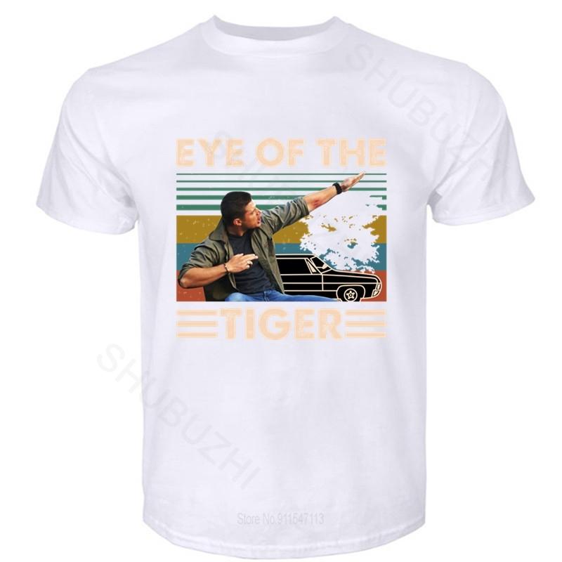 Dean Winchester Supernatural Eye Of The Tiger Vintage Retro cotton tshirt Men O-neck Casual TeeShirt summer tshirt drop shipping