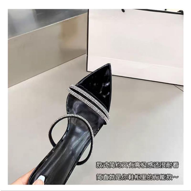 Мода 2025Сексуальные туфли-мюли на высоком каблуке Стразы Вечерние туфли для платья Летние мюли Тонкий каблук Подиумные мюли Хрустальные сандалии Женские