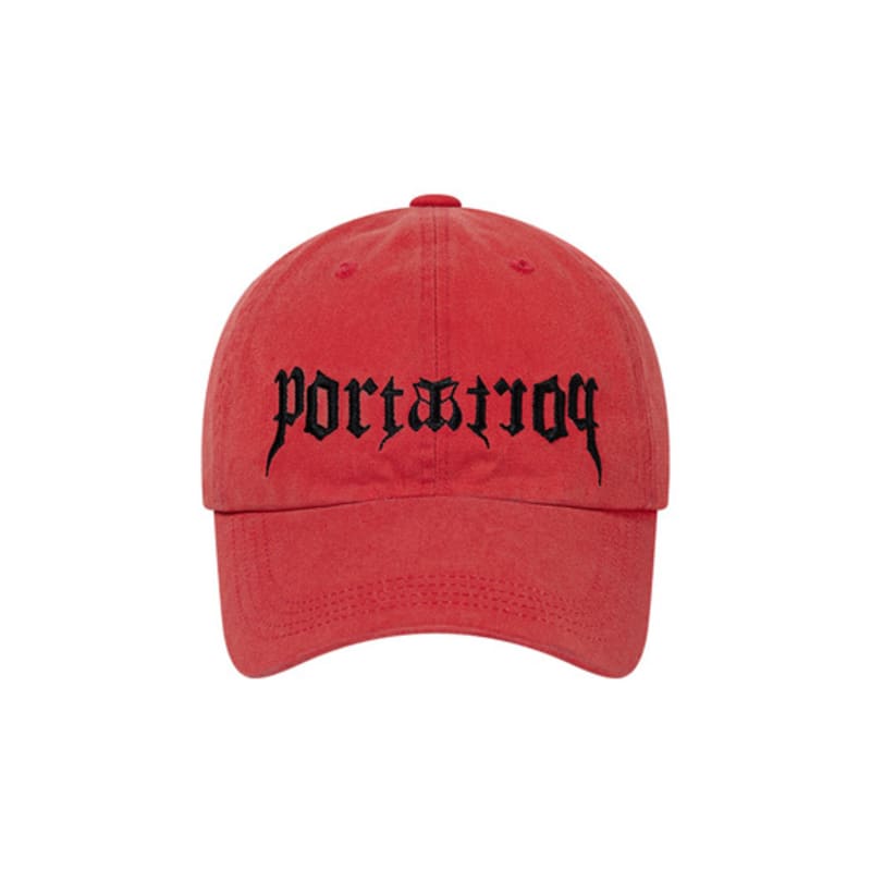 Кепка THEPORTA GRAPHIC DOUBLE LOGO WASH BALL, КРАСНАЯ