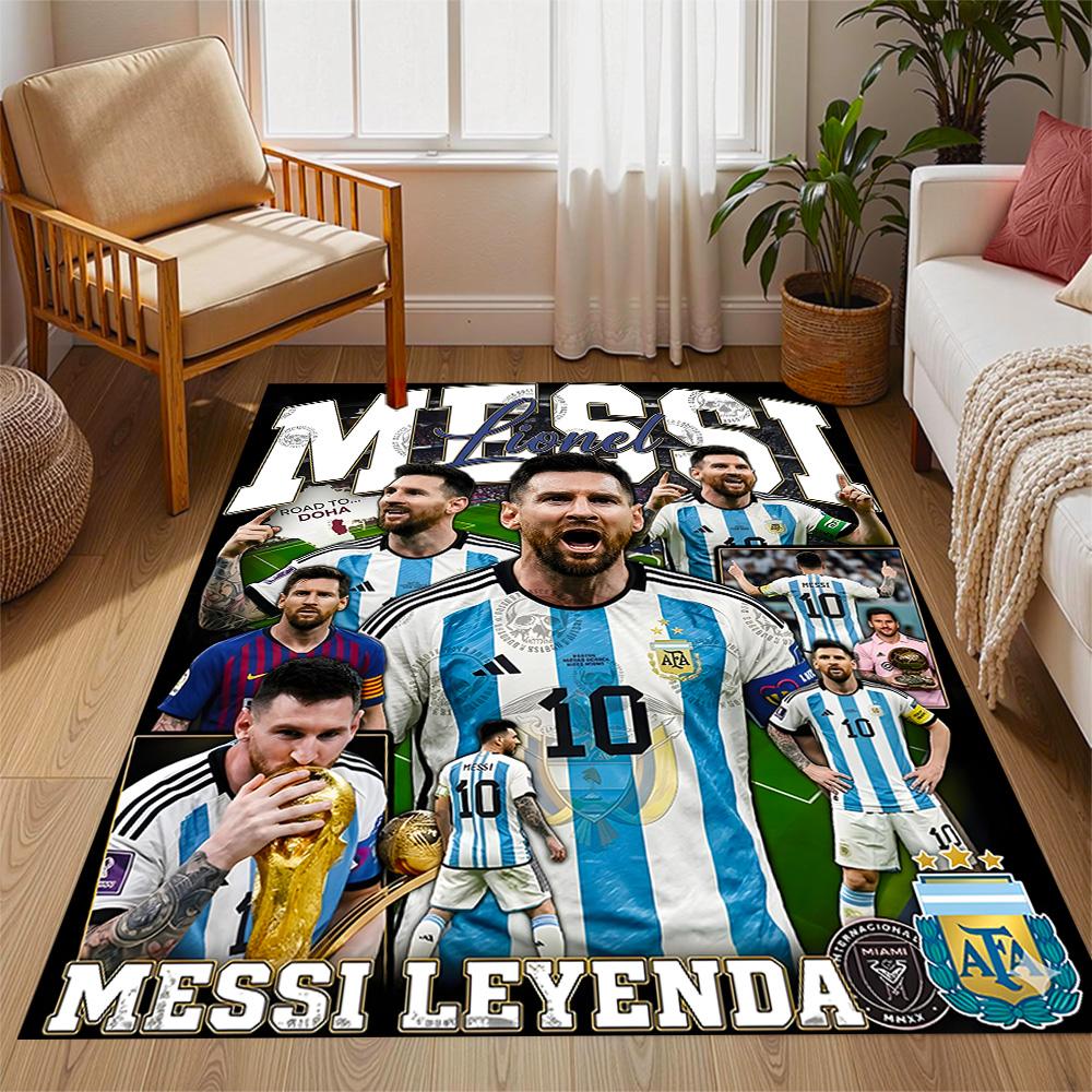Argentina's Messi Celebration Floor Rug Office Rug Perfect for Foyer Living Rooms Balcony Hallway Antislip Carpet Decorate Offices