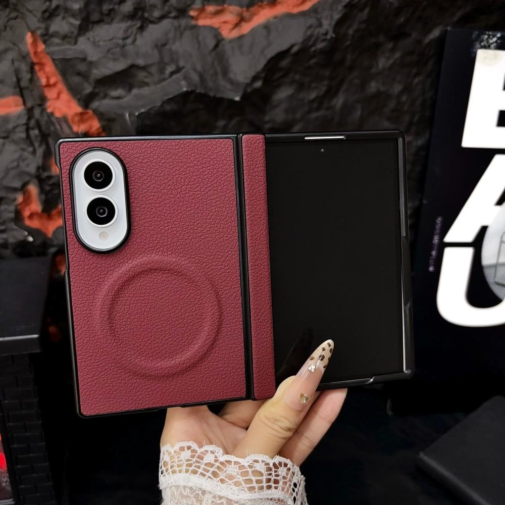Для Samsung Galaxy Z Fold 8 Чехол Роскошный ПУ Магнитный Беспроводная Зарядка Защитный Задний Чехол-Крышка Для Z Fold 8 Ультра Чехол для Телефона
