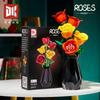 249PCS Charming Rose Bouquet Building Blocks Creative Flower in Vase Model Bricks Desktop Decoration Toys Children Holiday Gifts