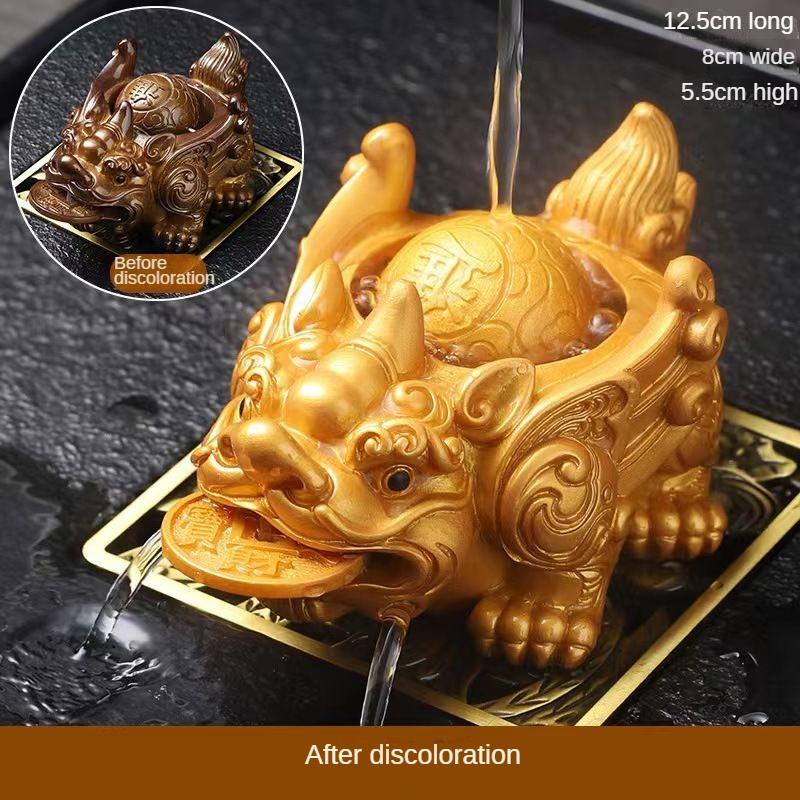 Украшение для домашних животных PIxiu Tea, меняющее цвет, удача для воды PIxiu Tea, украшение для домашнего стола, простая креативная резиновая чайная посуда