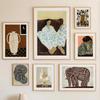Abstract Posters Prints Line Geometric Pajama Woman Elephant Canvas Painting Modern Wall Art Living Indoor Room Home Decoration