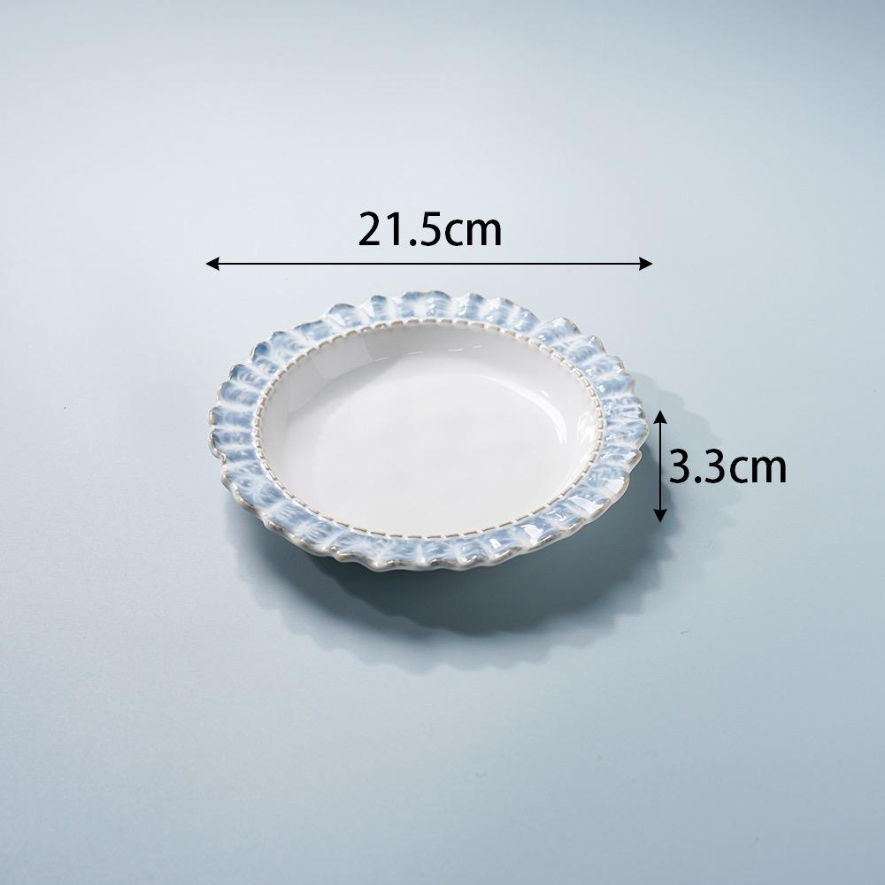 Чувствуй! Набор посуды с синим кружевом: Стейк, Завтрак, Западная кухня, Десерт, Фруктовые тарелки