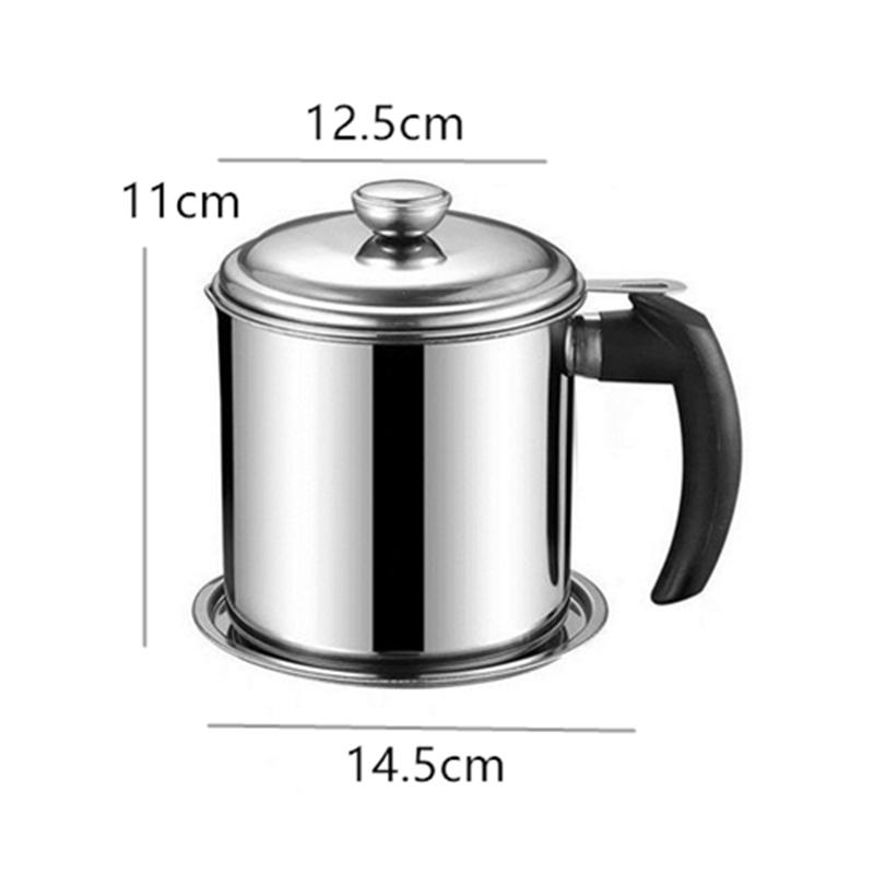 1,3 л Нержавеющая сталь Масляный фильтр Горшок Большая емкость Контейнер может Жироотделитель Фильтр для жира Резервуар для хранения Кухонный инструмент для приготовления пищи