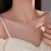 Heart-Shaped Zircon Clavicle Necklace In S925 Silver - Elegant Japanese Design