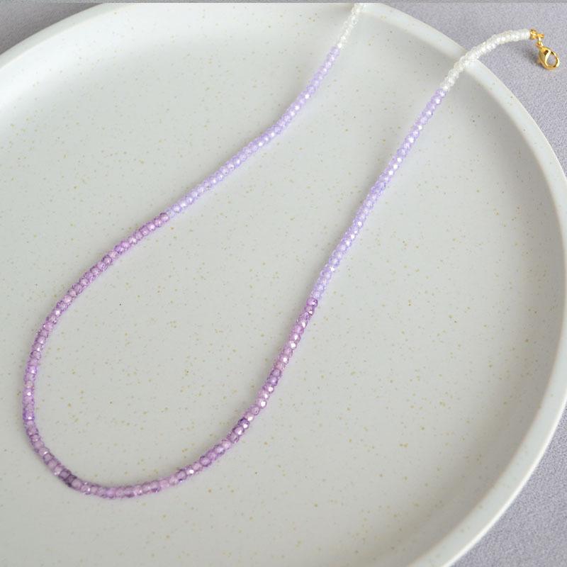 Французский дизайн ниши элегантный блестящий раздел постепенное изменение цветных драгоценных камней бисер милый темперамент ожерелье браслет