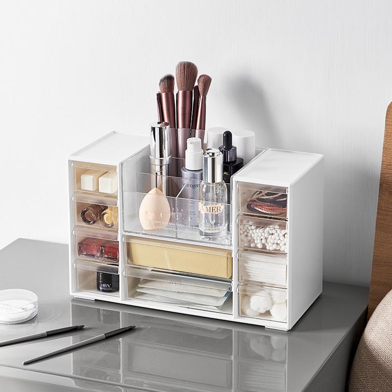 Японский мини-шкаф для хранения KM.6051: Настольный органайзер для мелочей и канцелярских товаров.