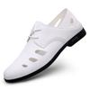 Fashion Summer White Hollow Lace Up Oxford Shoes for Men Breathable Soft Soled Sandals Brand High-quality Pointed Business Leather Shoes