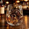 Vintage Pirate Themed Barware Octopus Whiskey Glass, Sea Creature Tentacle Engraved Tumbler, Embossed Nautical Collectible Rum Tequila Cup Rocks Glass