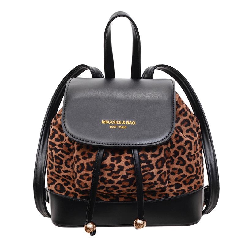Leopard Print Vintage Small Backpack - Fashionable and Versatile Women's Bag for Autumn/Winter 2025.