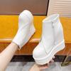 Autumn Womens Ankle Boots Black 14cm Ultra High Heel Zip Platform Bottes Sexy Inner Heigthen Wedges White Black Short Botas