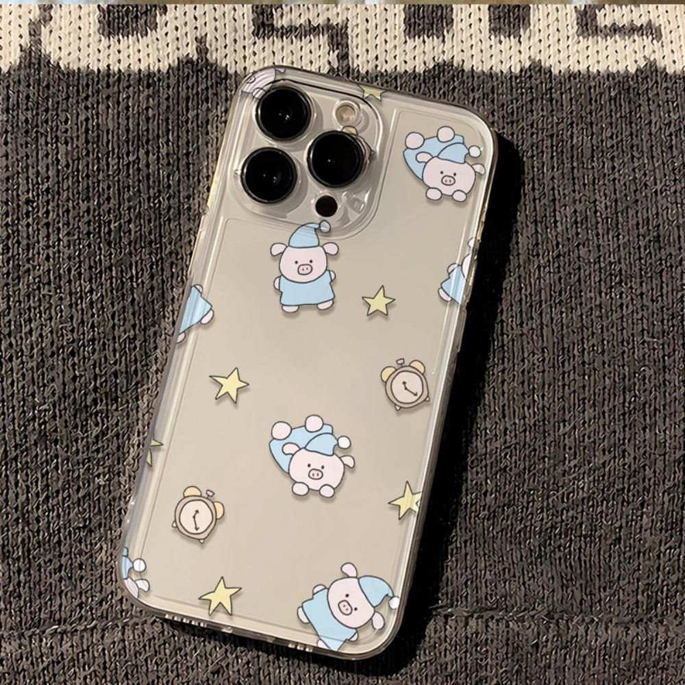 Cute Animal Cartoon Little Pig Case for IPhone 15 14 13 12 11 16 17 Pro Max IPhone 15 14 16 Plus Shockproof Transparent Cover