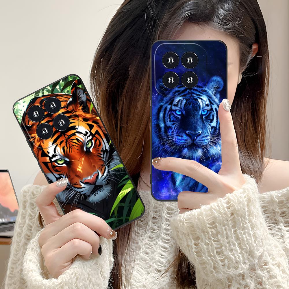 Неоновый чехол для мобильного телефона с тигром для Xiaomi 15 14 13 12 Mi 11 T Ultra Lite Pro S X 5G Цветной печатный чехол Роскошный Красивый