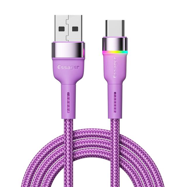 Essager Кабель USB Type C 3A, зарядное устройство для мобильного телефона, шнур для быстрой зарядки для Xiaomi 11 12 Poco F3 Realme, Huawei Oneplus, провод для передачи данных