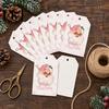 Paper Labels with Twine 50 Pcs Christmas Gift Tags, Merry Thick Santa Claus Tags Jute Rope for Holiday Wrapping, DIY Crafts, New Year Party