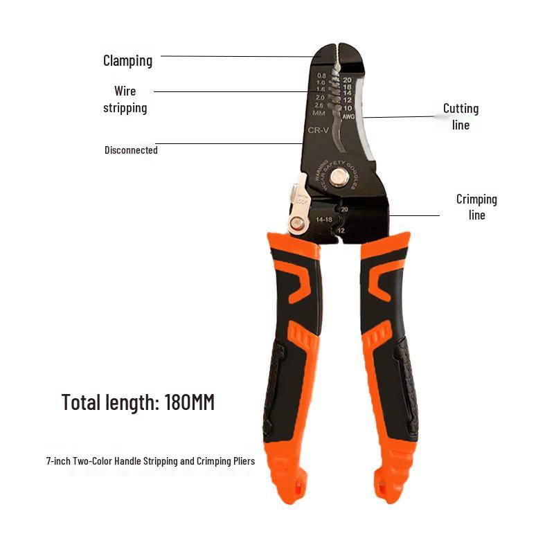 Multifunctional Wire Stripper: Electrician Pliers for Skinning, Crimping, Cutting, and Wire Separation
