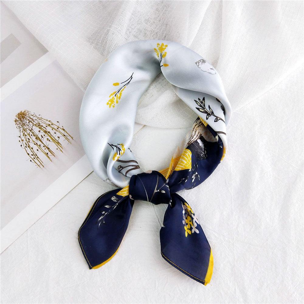 53CM Silk Scarf Small Square Scarf Versatile For Women Spring And Autumn Thin Design Fashionable And Stylish Decorative Scarf Professional Flight