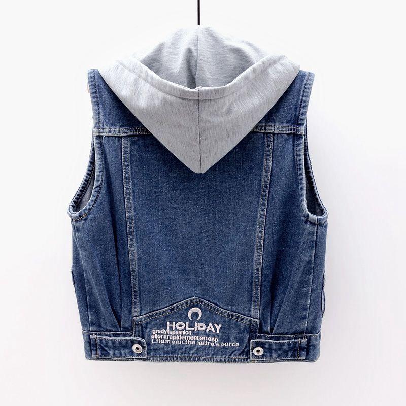 Denim Vest Women's Spring and Autumn Short Loose Korean Sleeveless Jacket Vest Waistcoat