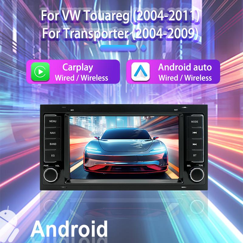 2Din 7-дюймовый Android-радио для Volkswagen Touareg Transporter T5 Multivan 2004-2011 гг., мультимедийный проигрыватель с GPS-навигацией, головное устройство
