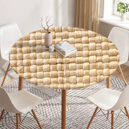 Круглая скатерть Yousheng 47,24 дюйма, моющаяся скатерть с эластичным краем, устойчивая к пятнам, для кухни, сада, улицы
