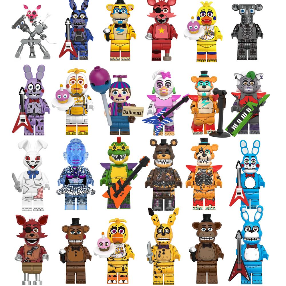 НОВЫЕ фигурки из игры FNAF Nights, мини-фигурки, конструктор, скелет, игрушки-триллеры, подарок, детские игрушки, форма, король