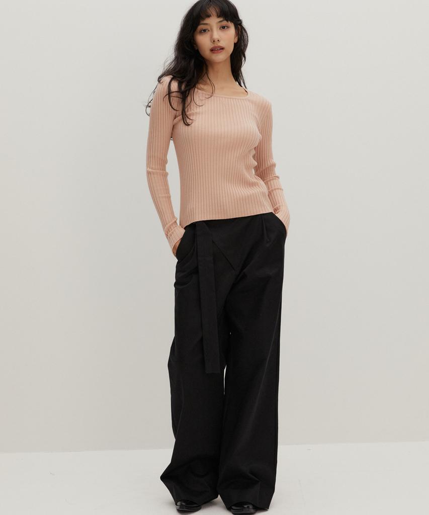 RAVEROUS Square Neck Sweater Pink
