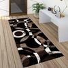 Geometric Style Carpet Runner Rug Hallway Kitchen Non Slip Washable Brown Modern Hall Rugs