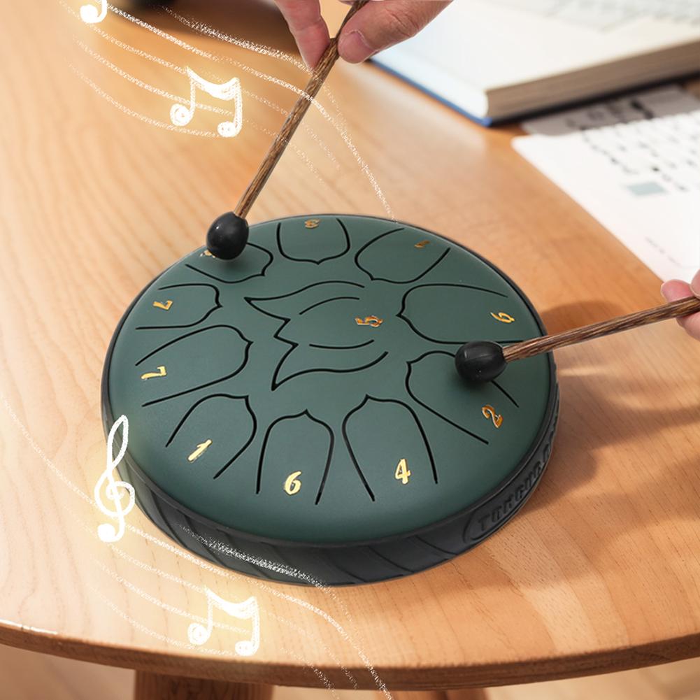 6-дюймовый 11-нотный барабан Handpan с сумкой для барабана, музыкальная книга, молоточки для барабана Hand Pan Drum для развлечений, медитации, йоги, дзен-подарки