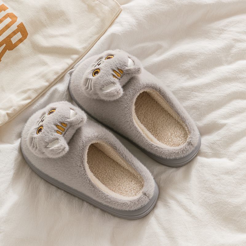 2024 зимние пушистые кошачьи тапочки для мужчин удобная домашняя обувь мужские белые кошачьи меховые мюли пушистые домашние кошачьи тапочки унисекс для спальни