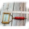 Nautical Antique  Brass Magnifying Glass with Red Handle for Reading