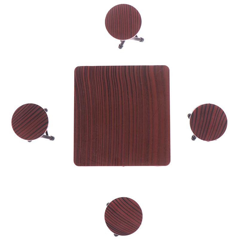 1:12 Dollhouse Mini Furniture Folding Table And Chair Set With 4 Stool Models