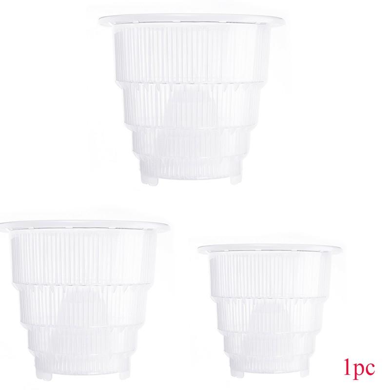 Resin Orchid Clear Flower Pot Plastic Plant Garden Breathable Slotted-1 Pack