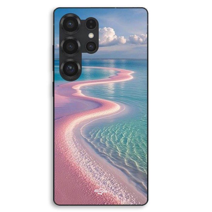 Coque de téléphone - MANIACASE - Samsung Galaxy S25 Ultra - Silicone TPU - Noir - Océan et sable de paradis