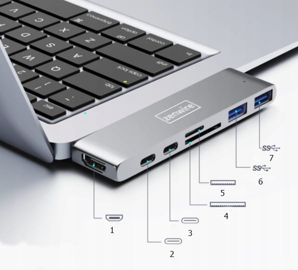 Adapter 7In1 Hub Usb-C Hdmi 4K Macbook Byl-2011N