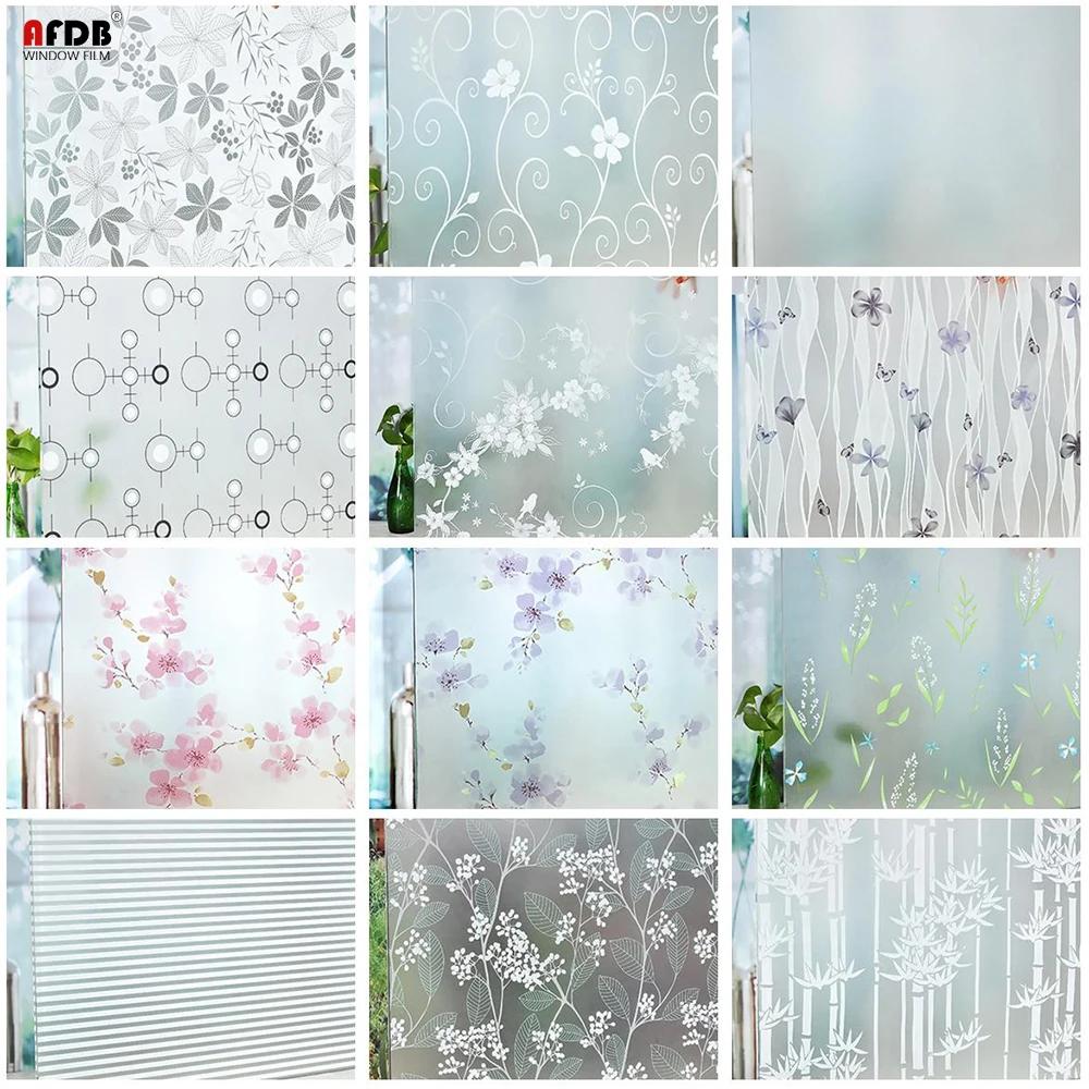 3D Self Adhesive Stained Glass Window Film Privacy Glass Vinyl Decorative Sunscreen Film Sun Protection Mirror Window Stickers