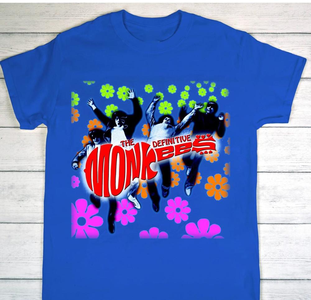 Rare Collection The Monkees Band Cotton Blue S-2345XL Unisex T-Shirt