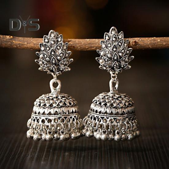 Индийские богемные серьги-капли с кисточками для женщин, этнические афганские винтажные серьги-колокольчики, ретро-бижутерия в цыганском стиле