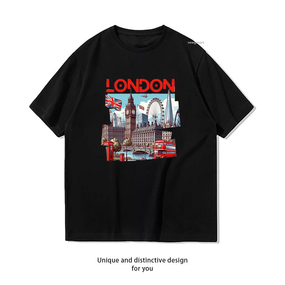 London Big Ben vintage style London tshirt Unisex Unisex Casual cotton summer printed t shirts Adult streetwear camisetas