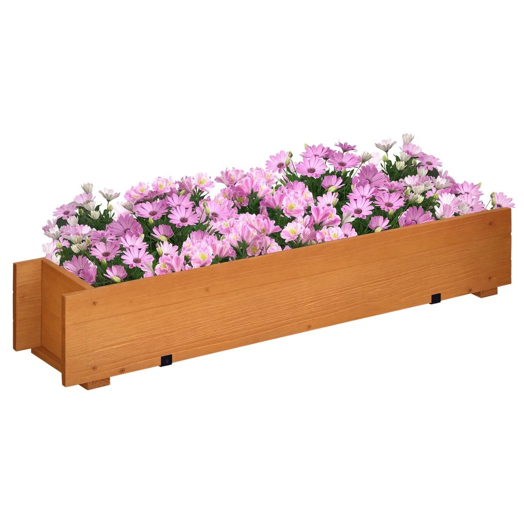 Rectangular Wooden Square Vegetable Garden Planter, 91 X 18 X 16.5 cm, Brown